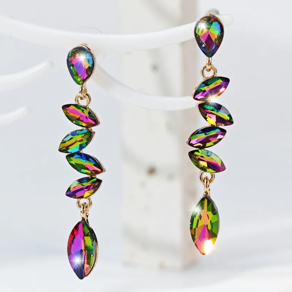 Iridescent Multicolor Drop Dangle Earrings